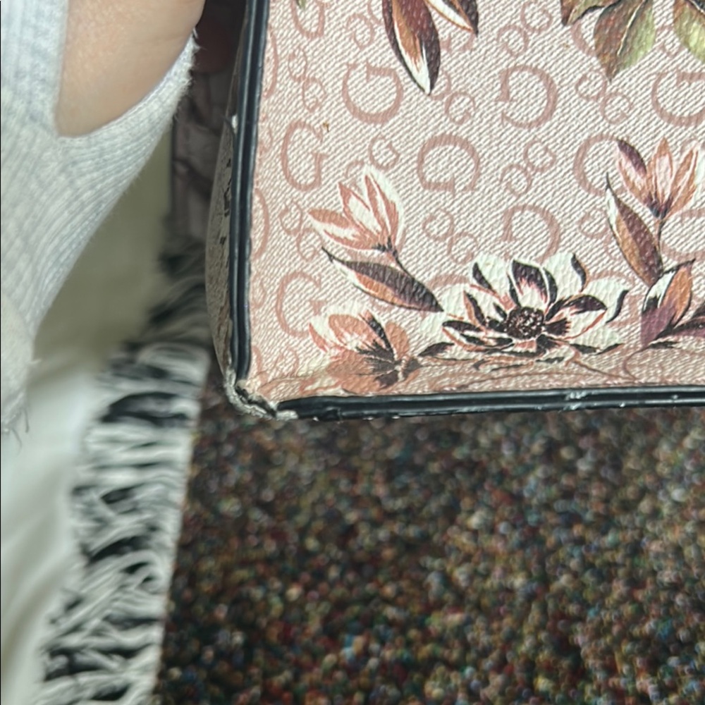 GUESS Pink Floral Logo purse with Multicolor Accents - Picture 7 of 11